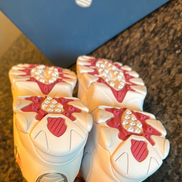 K-Swiss pink collection White Retro Low Sneakers NWT 8.5 - Picture 7 of 10